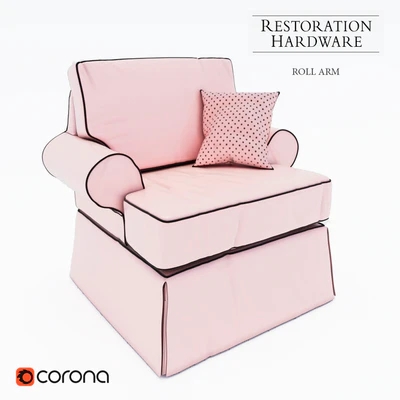 ARMCHAIR WITH CASES ROLL ARM — Ver 1