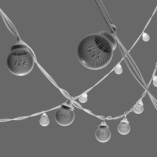 Editable Garland Galaxy Bulb String — Descargar