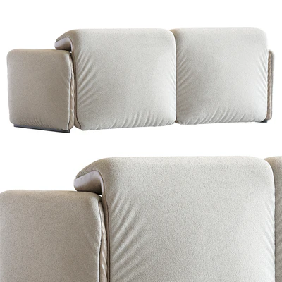 White Sheepskin Maralunga Sofa by Vico Magistretti for Cassina, Italy — View 5