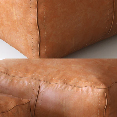 Moroccan Contemporary Leather Pouf — Ver 2