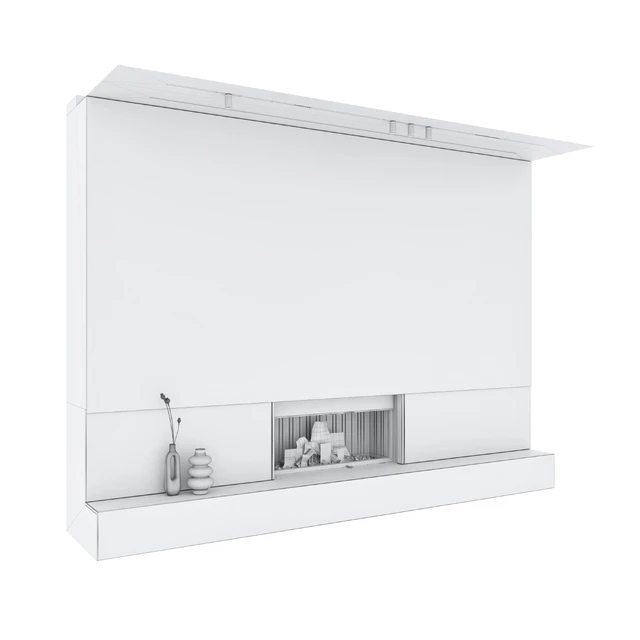 Decorative wall with fireplace set 27 — Descargar