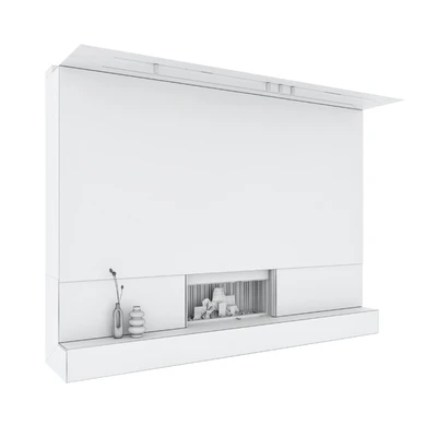 Decorative wall with fireplace set 27 — Ver 6