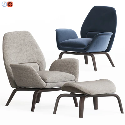Gilliam Armchair & Ottoman Set By Minotti — Descargar