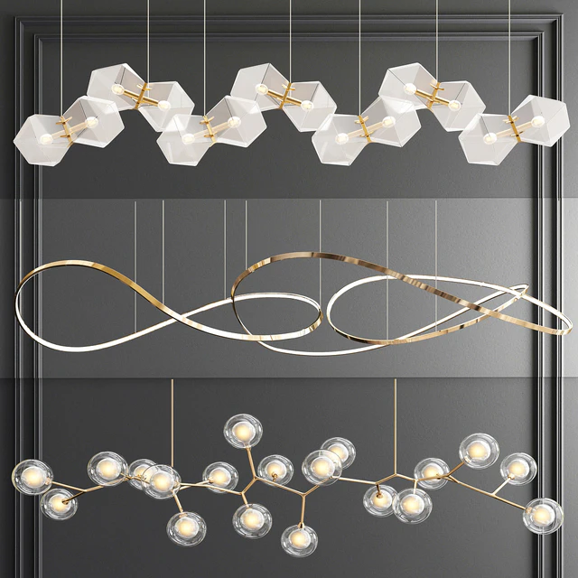 Unique Linear Chandelier - 3 type — Скачать