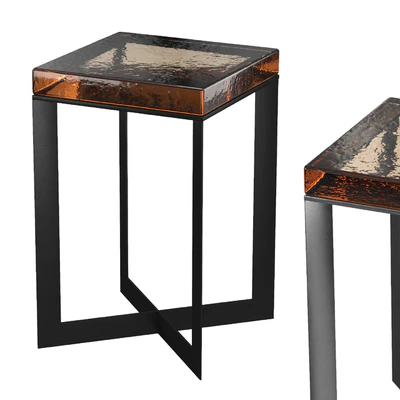 Lennie Amber Cast Glass End Table — Вид 1