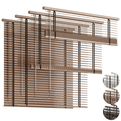 Wooden blinds 04, Folding wooden blinds — Ver 1