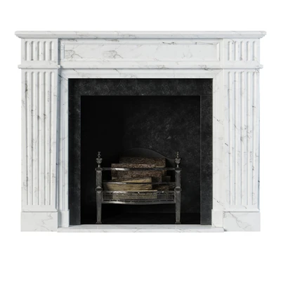 Classic fireplace white marble — Ver 5