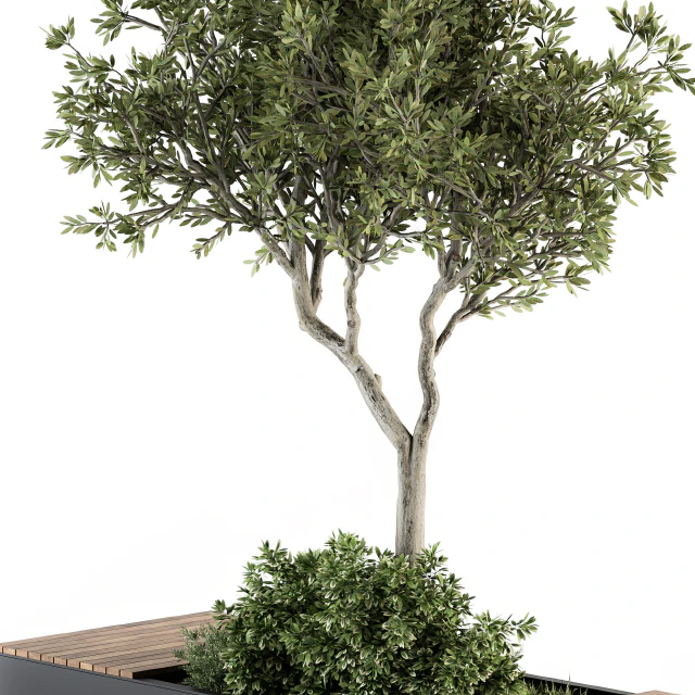 Urban Furniture / Architecture Bench with Plants- Set 23 — Descargar