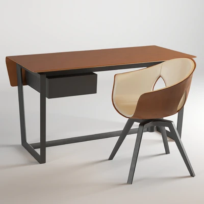Table + chair Poltrona Frau Ginger Armchair & Fred Table — Ver 1