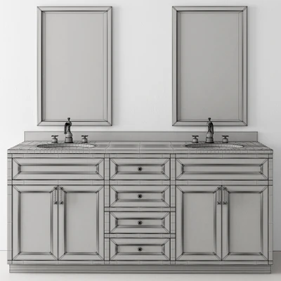 Bathroom Set Wood and Marble - Set 24 — Вид 3