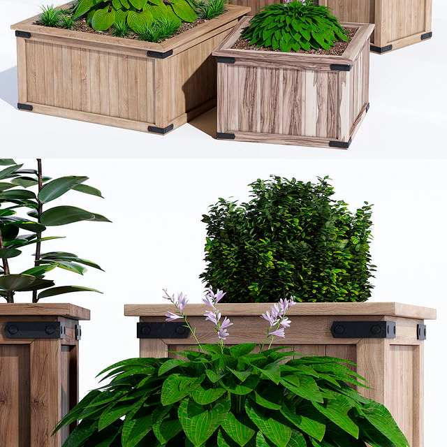 Rustic barnwood planter two — Скачать