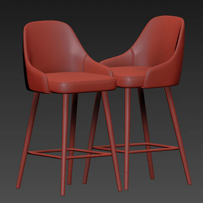 Glam Bar Stool Blue Velvet — Ver 3