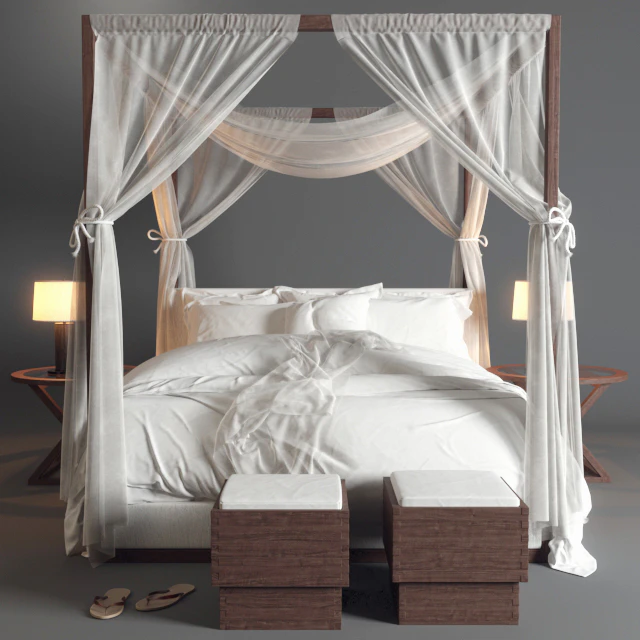 Desert Modern Canopy Bed Ralph Lauren (vray GGX) — Скачать