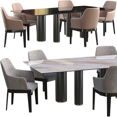 Dining table Cattelan Italia Roll Keramik + chair Molteni Chelsea — Ver 1