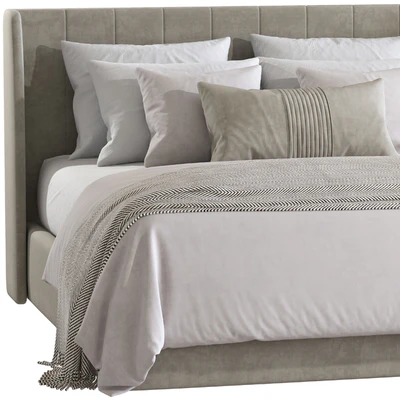 Double bed Upholstered headboard Paradise blue No. 183 — Ver 4