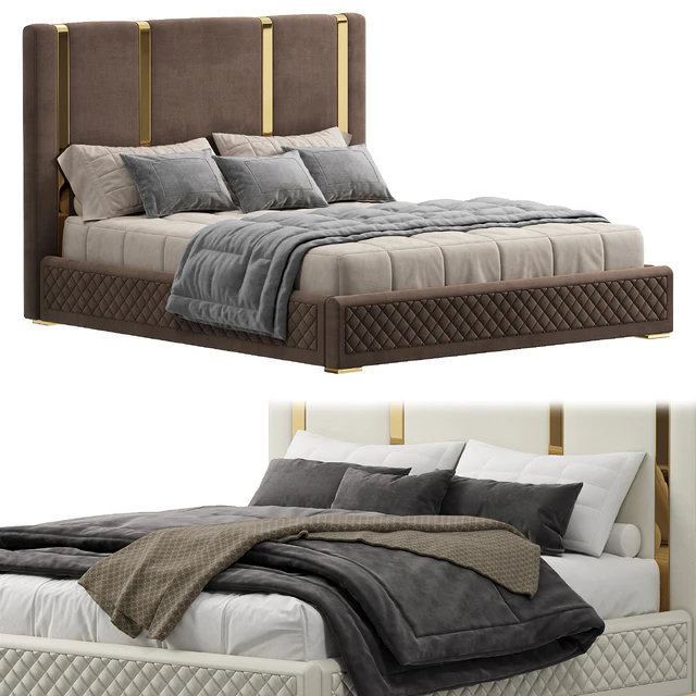 King bed Polished gold — Descargar