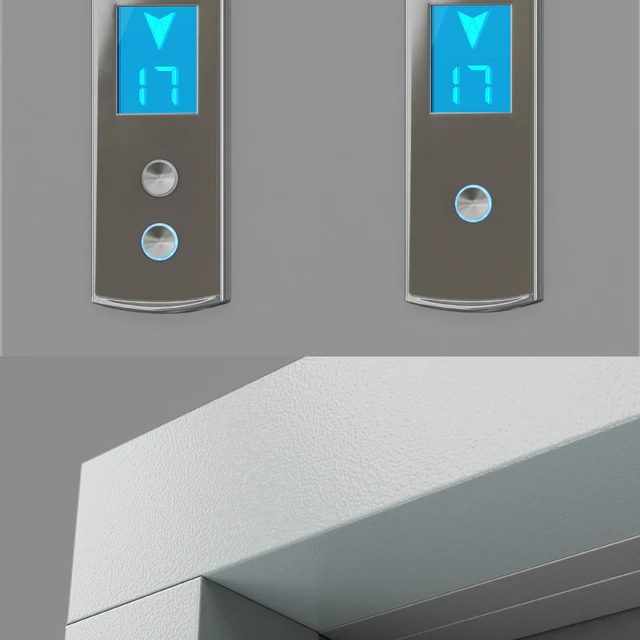 Doors with facings and post-call lift OTIS in 2 colors — Descargar