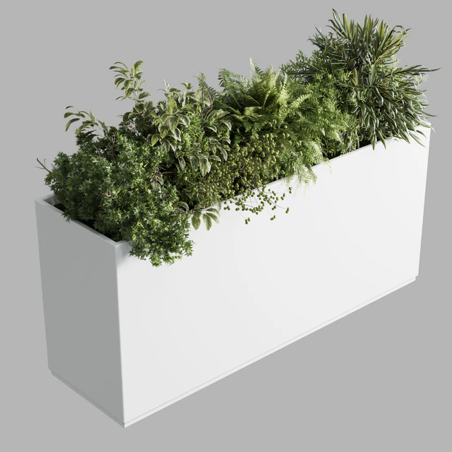 plastic box plants on stand - set indoor plant 389 — Скачать