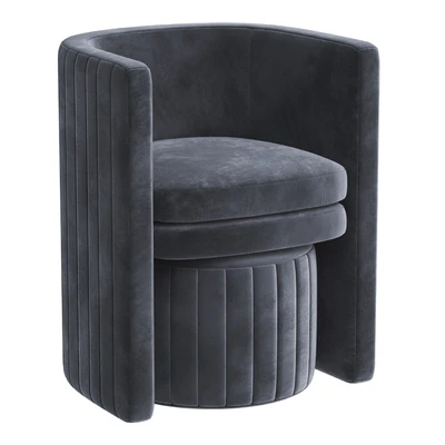 Ammillion Barrel Chair and Ottoman — View 1