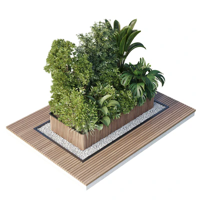 Outdoor plant Collection 114 - Wooden box for plant garden — Вид 4