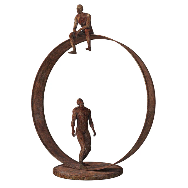 Decorative Sculpture With 4 PBR Metal Materials — Descargar