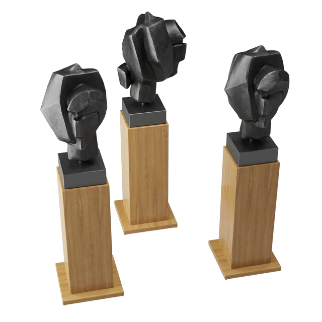 Head cubistic portret sculpture — Скачать