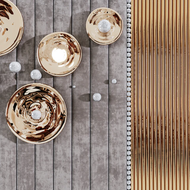 Headboard made of soft beige panels and 3d decor — Descargar