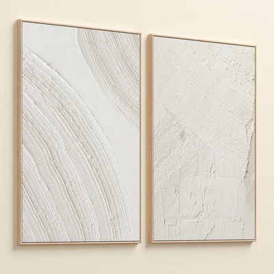 Boho Beige Relief Plaster Wall Art C-625 — Ver 3
