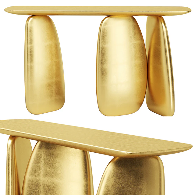 1stDibs Gold Pebble Console with Gold Leaf — Descargar