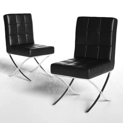 Milania Black Leather Dining Chairs — Ver 1