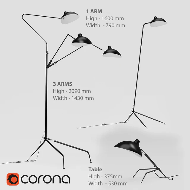 Mouille Floor, Table. 1, 3 arms. — Descargar