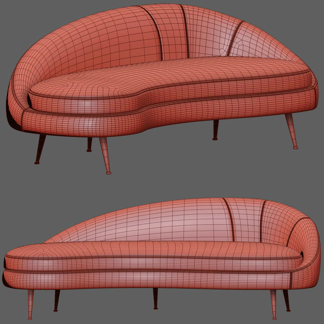Porto sand curved sofa — Descargar