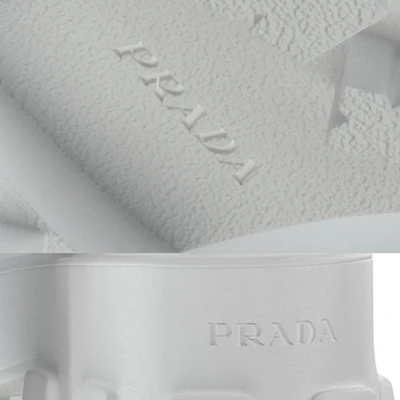 PRADA Brushed rois leather and nylon Monolith boots white — Вид 5