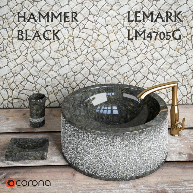 Раковина Hammer Black Teak House + смеситель Lemark LM4705G — Скачать