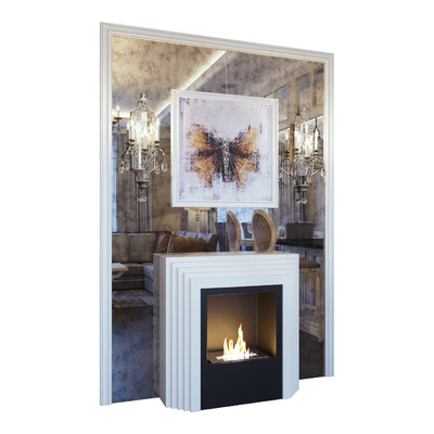 Karla's fireplace, Feiss Gianna FE GIANNA3W sconce, picture and mirror panel — download