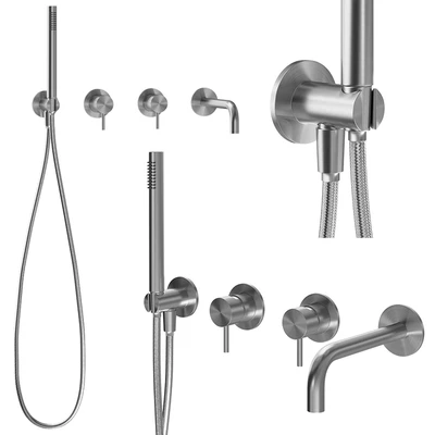 Concealed single lever bath faucet Cisal Xion Inox — Ver 1