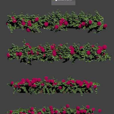 Растение герань для фасада v2 — Вид 3