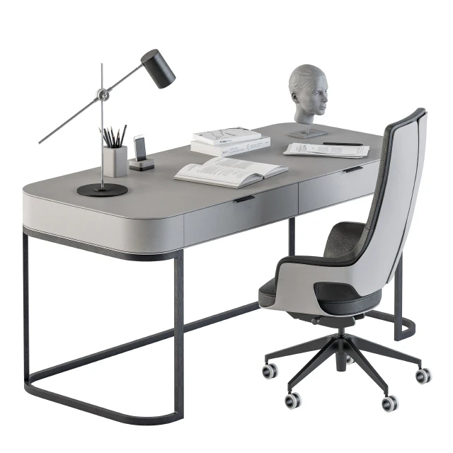 Gray and Black Writing Desk - Office Set 180 — Descargar