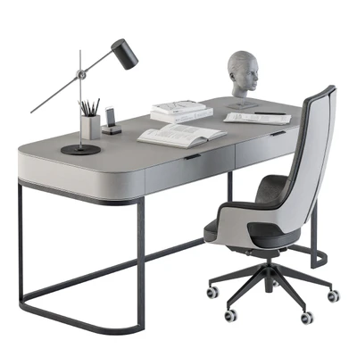 Gray and Black Writing Desk - Office Set 180 — Ver 3