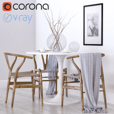 Wishbone chair CH24 &amp; Ikea DOCKSTA — Ver 1