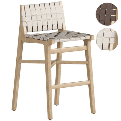 Taj Leather Strap Counter Stool — Ver 1