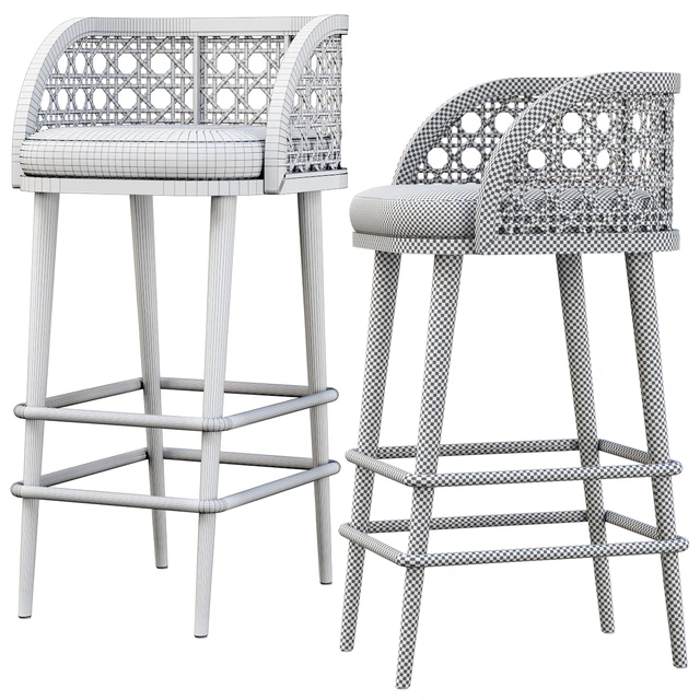 Rimma rattan bar stool DS67 / Wooden bar stool — Descargar