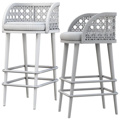 Rimma rattan bar stool DS67 / Wooden bar stool — Ver 2