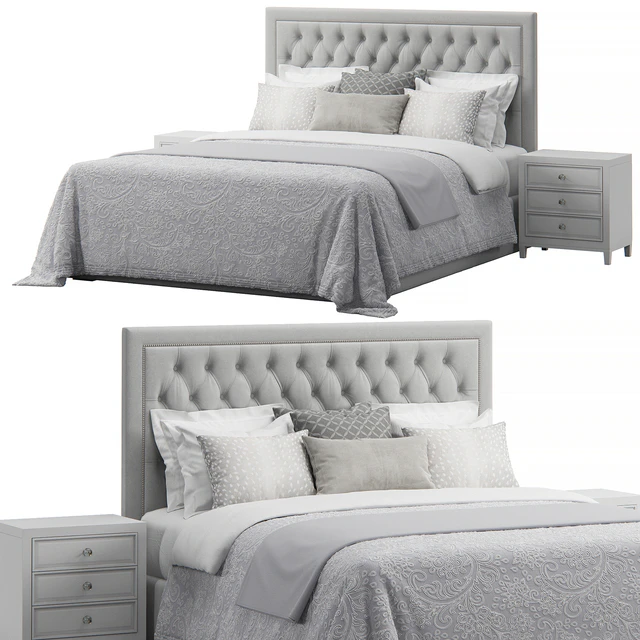 Osborne Fabric King Sized Tufted Headboard Bed — Descargar