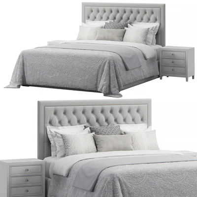 Osborne Fabric King Sized Tufted Headboard Bed — Ver 1