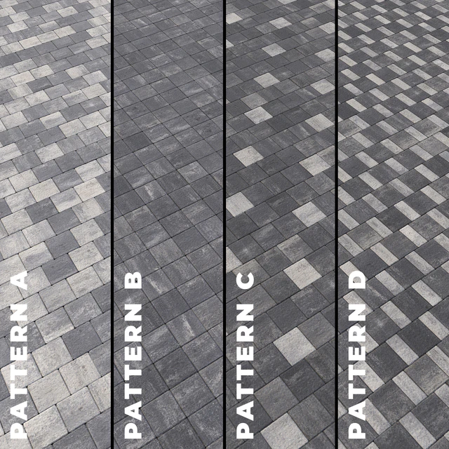 Set of four types of gray paving stones with texture 6290 — Descargar