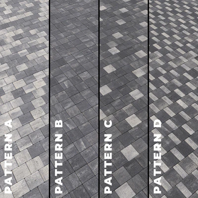 Set of four types of gray paving stones with texture 6290 — descargar