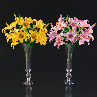 Lily bouquet in VG vase — Ver 3