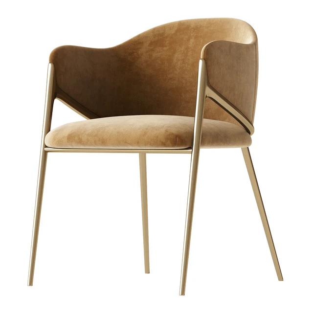 Metal Solid Back Arm Dining Chair Glam Chair for Dining Room — Descargar