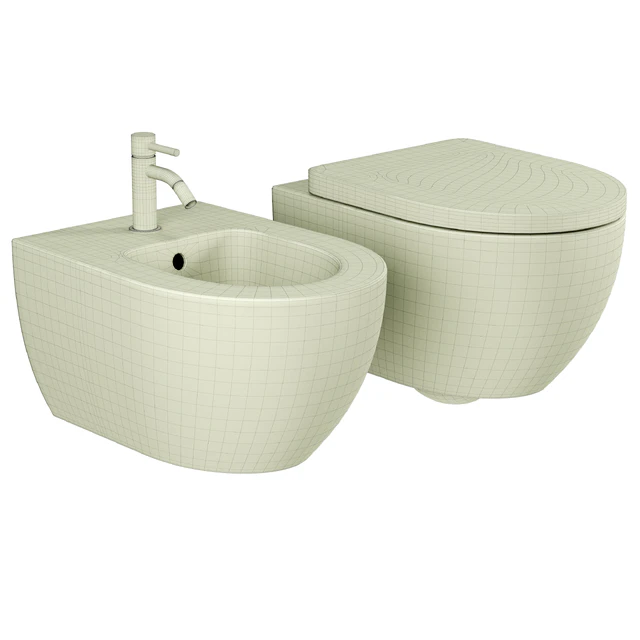 Toilet set AM.PM Awe C111738SC with Geberit Duofix Plattenbau Delta UP100 458.125.21.1 installation with Microlift seat and flush plate Chrome — Descargar